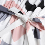 Geometric Print Belted Dress
