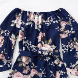 Flirty Floral Off Shoulder Mini Dress