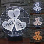 3D Heart-Shaped Atmosphere Mood Lamp