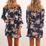 Flirty Floral Off Shoulder Mini Dress