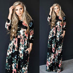 Long Sleeve Floral Print Maxi Dress