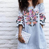 Floral Print Off Shoulder Dress